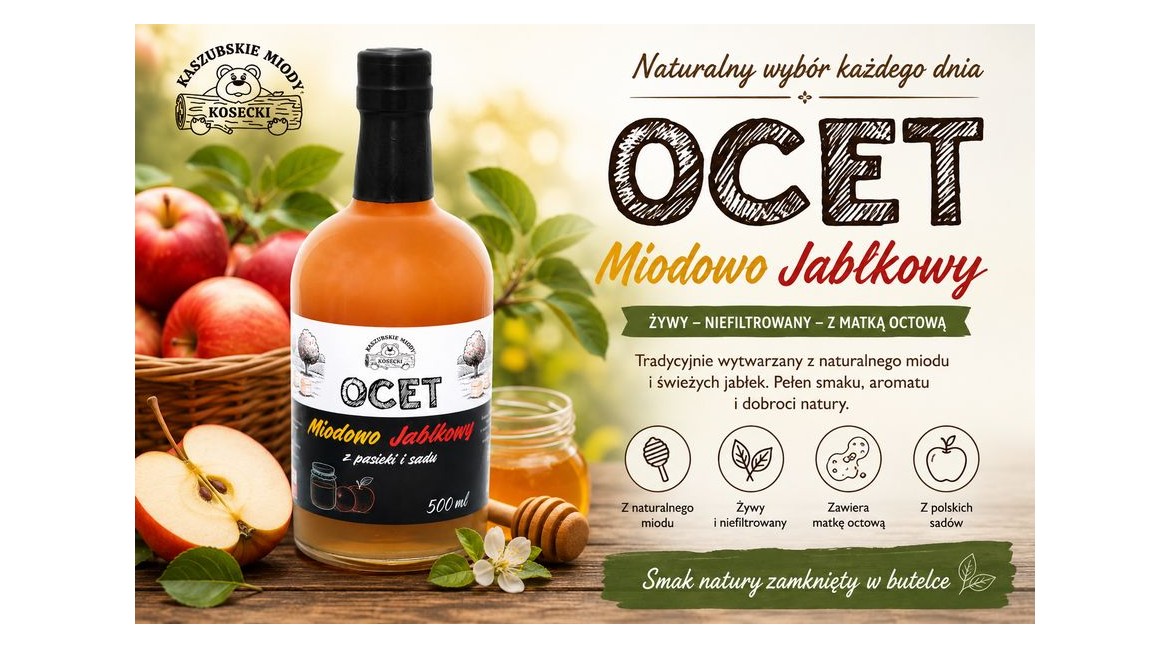 Żywy ocet miodowy – właściwości, zastosowanie i naturalny sposób na wzbogacenie codziennej diety.